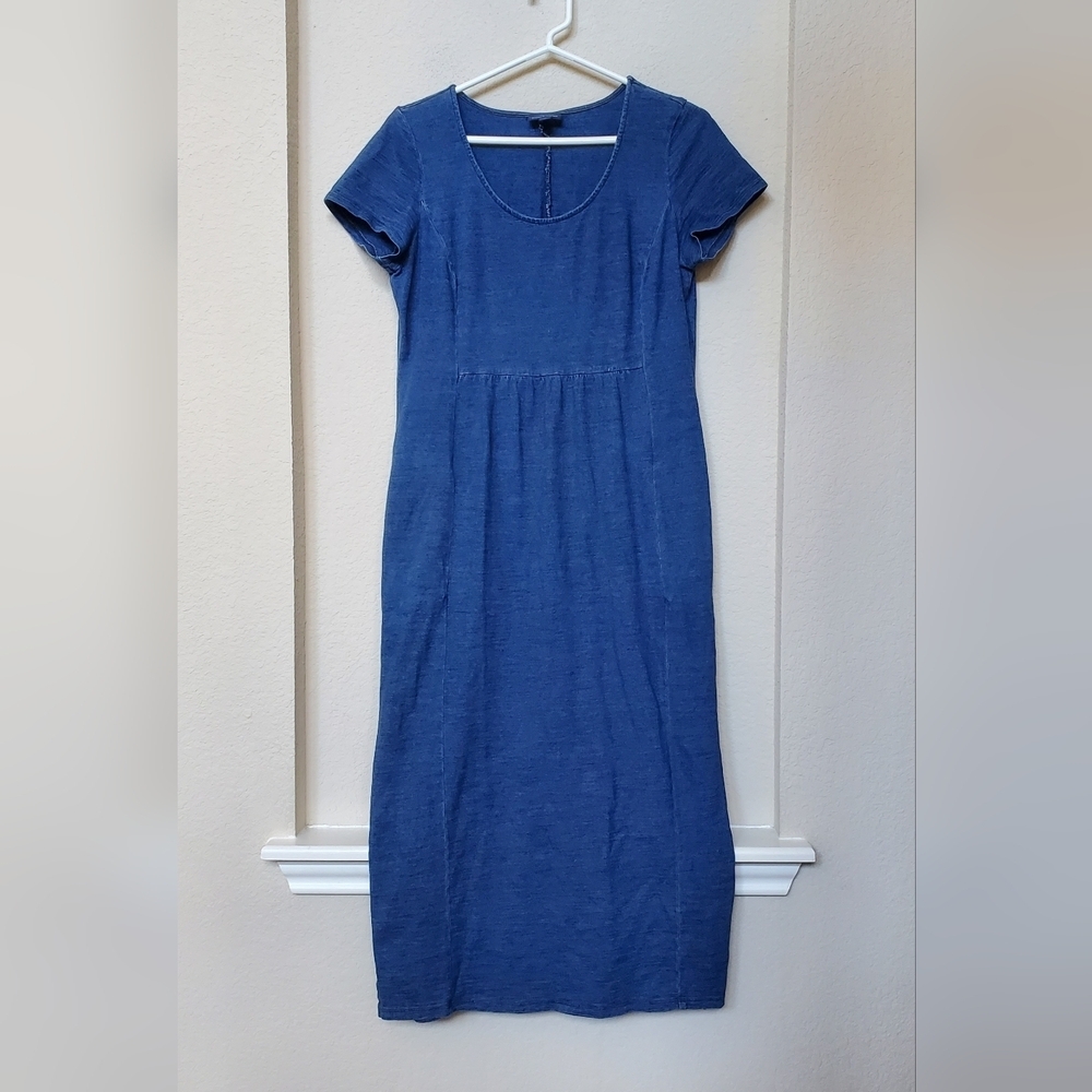 J.Jill Pure Jill Indigo S/S Maxi Dress.  Size Small